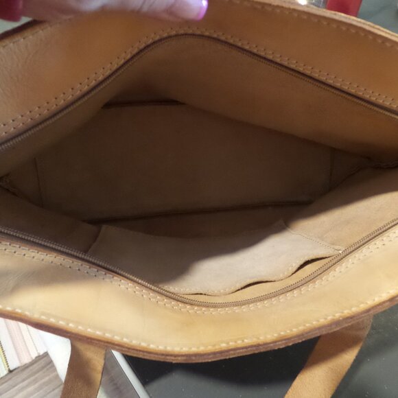 Bree Large Tan Brown Leather Vintage Tote Bag - Picture 2 of 5